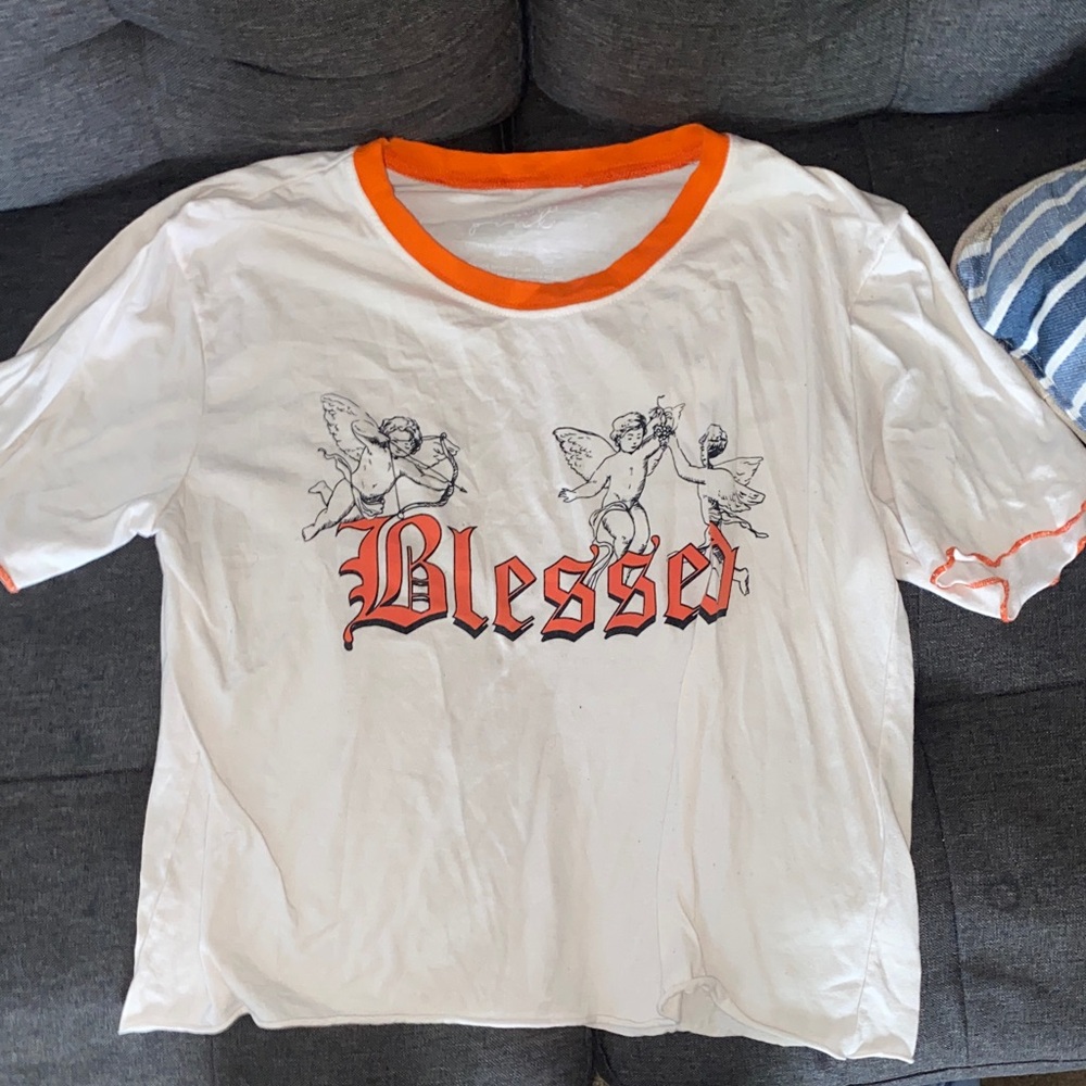 Kids Graphic Tee with Orange Accents